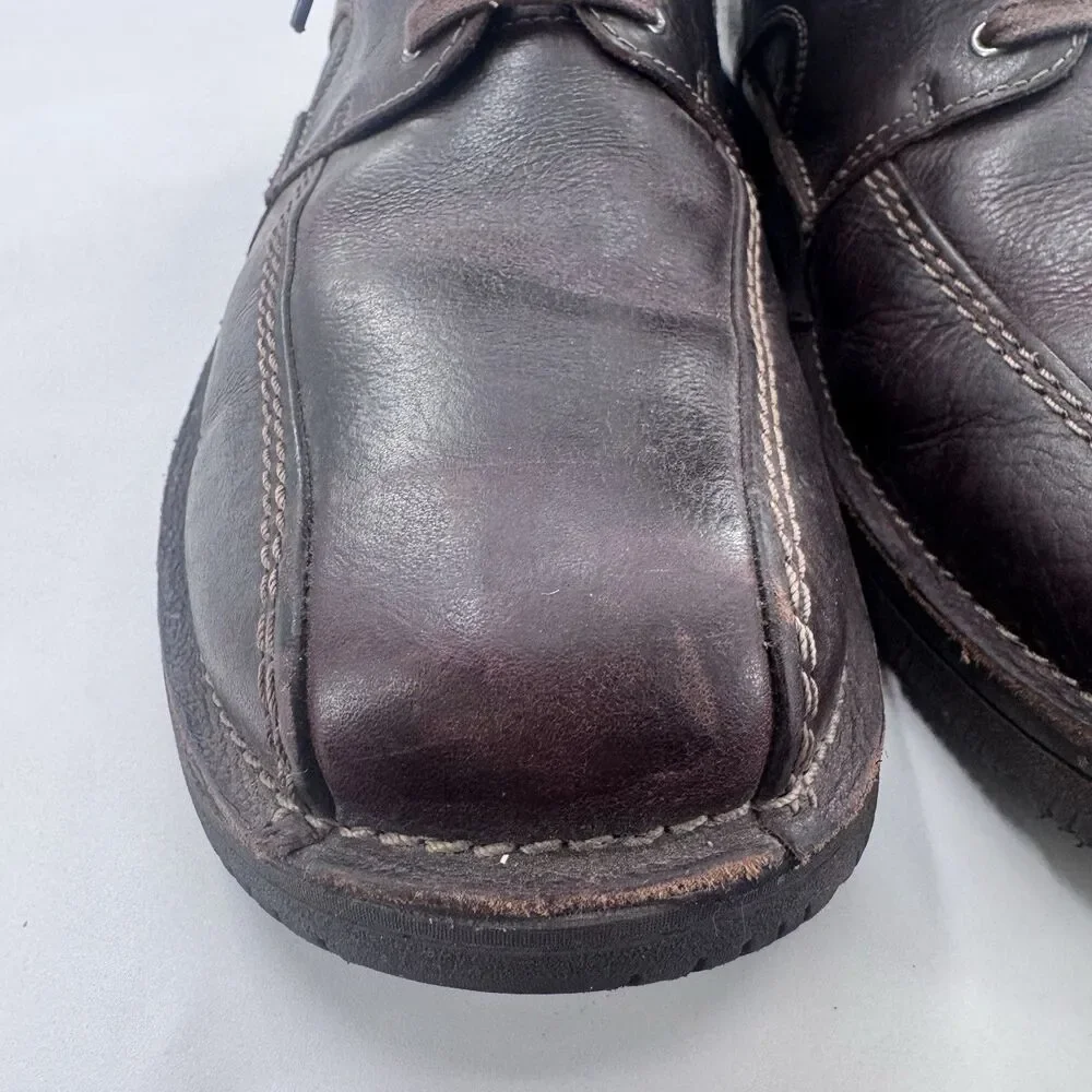 Clarks Leather Lace Up Bicycle Toe Comfort Shoe Mens Size 14 Fast Shipping